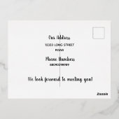 We zijn nieuw in de buurt" Fotoaankondiging Folie Feestdagen Briefkaart (Achterkant)