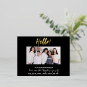 We zijn nieuw in de buurt" Fotoaankondiging Folie Feestdagen Briefkaart (Staand Voorkant)