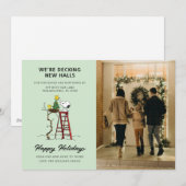 We zijn nieuwe hallen aan het dekken | Snoopy We z Feestdagenkaart (Voorkant / Achterkant)