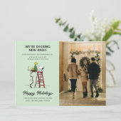 We zijn nieuwe hallen aan het dekken | Snoopy We z Feestdagenkaart (Staand voorkant)