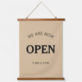 We zijn nu open voor Black Script Business Time Si Hangend Wandkleed (Voorkant)