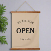 We zijn nu open voor Black Script Business Time Si Hangend Wandkleed