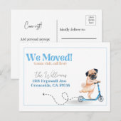 we zijn nu verhuisd , nieuwe adreshondenaankondigi briefkaart (Voorkant / Achterkant)