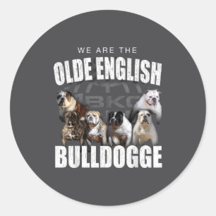 We Zijn Olde English Bulldogge Grappige Hond Liefh Ronde Sticker