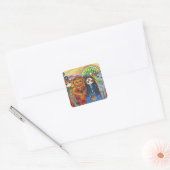We zijn onderweg. vierkante sticker (Envelop)