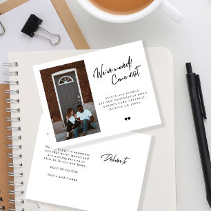 We zijn op bezoek gekomen bij de moderne foto aankondigingskaart