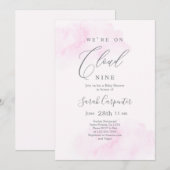 We zijn op Cloud 9 Baby shower Girl Kaart (Voorkant / Achterkant)