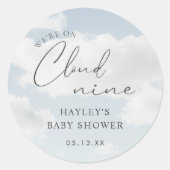 We zijn op Cloud 9 Baby shower gunst Ronde Sticker (Voorkant)