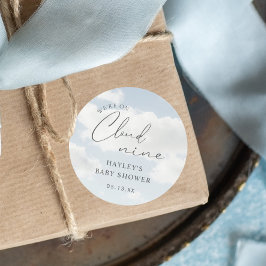 We zijn op Cloud 9 Baby shower gunst Ronde Sticker
