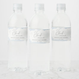 We zijn op Cloud 9 Baby shower gunst Waterfles Etiket