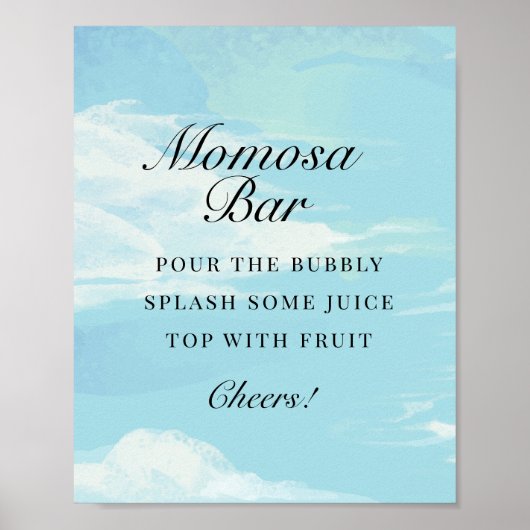 We zijn op Cloud 9 Baby shower Mimosa Bar Sign Poster (Voorkant)