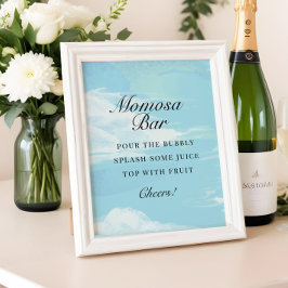 We zijn op Cloud 9 Baby shower Mimosa Bar Sign Poster