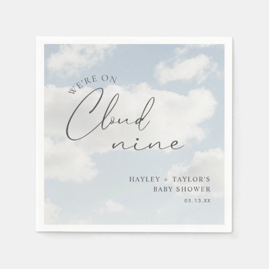 We zijn op Cloud 9 Baby Shower Servet (Voorkant)