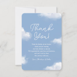 We zijn op Cloud 9 Blue Baby shower Dank je kaart
