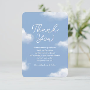 We zijn op Cloud 9 Blue Baby shower Dank je kaart