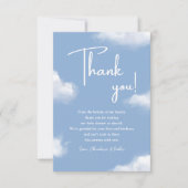 We zijn op Cloud 9 Blue Baby shower Dank je kaart (Voorkant)