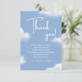 We zijn op Cloud 9 Blue Baby shower Dank je kaart (Staand voorkant)