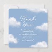 We zijn op Cloud 9 Blue Baby shower Dank je kaart (Voorkant)