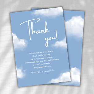 We zijn op Cloud 9 Blue Baby shower Dank je kaart