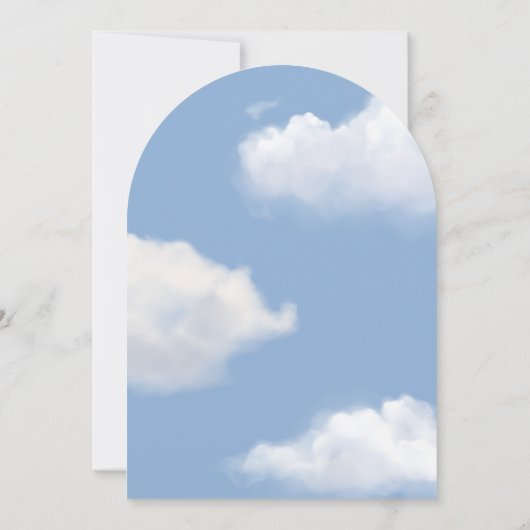 We zijn op Cloud 9 Blue Baby shower Invitation Kaart (Achterkant)