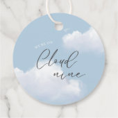 We zijn op Cloud 9 Blue Boy Baby shower Dank je Bedankjes Labels (Achterkant)