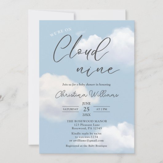 We zijn op Cloud 9 Blue Boy Baby shower Kaart (Voorkant)