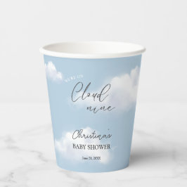 We zijn op Cloud 9 Blue Boy Baby shower Papieren Bekers