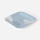 We zijn op Cloud 9 Blue Boy Baby shower Papieren Bordje (Gebogen)