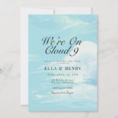 We zijn op Cloud 9 Blue Sky Couples Baby shower Kaart (Voorkant)