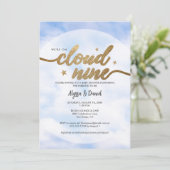 We zijn op Cloud 9 Couple Baby shower Kaart (Staand voorkant)