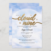 We zijn op Cloud 9 Couple Baby shower Kaart (Voorkant / Achterkant)