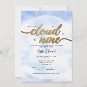 We zijn op Cloud 9 Couple Baby shower Kaart