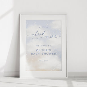 We zijn op Cloud 9 Dreamy Clouds Baby shower Welko Poster