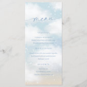 We zijn op Cloud 9 Dreamy Clouds Menu Kaart Blauw (Voorkant)