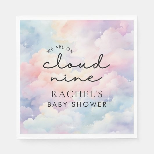We zijn op Cloud 9 Dreamy Pastel Baby shower Servet (Voorkant)