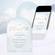 We zijn op Cloud 9 Elegant Dreamy Blue Baby shower