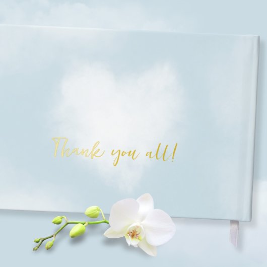 We zijn op Cloud 9 Elegant Script Blue Baby shower Gastenboek