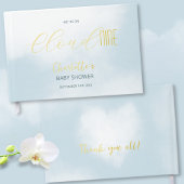 We zijn op Cloud 9 Elegant Script Blue Baby shower Gastenboek