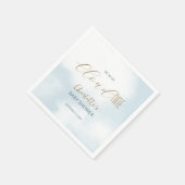 We zijn op Cloud 9 Elegant Script Blue Baby shower Servet (Hoek)