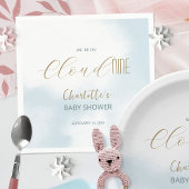 We zijn op Cloud 9 Elegant Script Blue Baby shower Servet