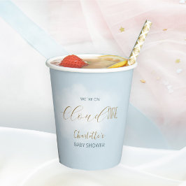 We zijn op Cloud 9 Elegant Script Droom Baby Showe Papieren Bekers