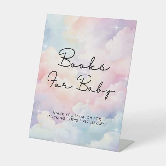 We zijn op Cloud 9 First Books Baby shower Reclamebord Met Voetstuk (Voorkant)