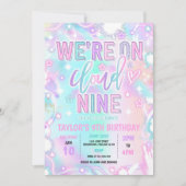 We zijn op Cloud 9 Neon Glow 9e verjaardagsfeestje Kaart (Voorkant)