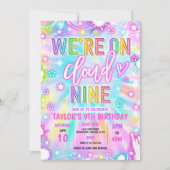 We zijn op Cloud 9 Neon Glow 9e verjaardagsfeestje Kaart (Voorkant)