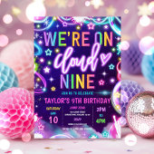 We zijn op Cloud 9 Neon Glow 9e verjaardagsfeestje Kaart
