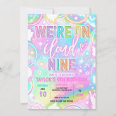 We zijn op Cloud 9 Neon Glow 9e verjaardagsfeestje Kaart (Voorkant)