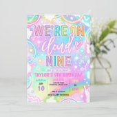 We zijn op Cloud 9 Neon Glow 9e verjaardagsfeestje Kaart (Staand voorkant)