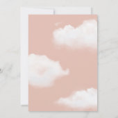 We zijn op Cloud 9 Pink Baby shower Invitation Kaart (Achterkant)