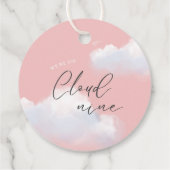 We zijn op Cloud 9 Pink Girl Baby shower Dank je Bedankjes Labels (Achterkant)