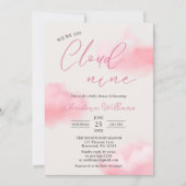 We zijn op Cloud 9 Pink Girl Baby shower Kaart (Voorkant)